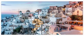 Obraz - Súmrak v Santorini (120x50 cm)