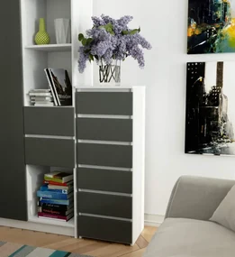 Komoda CL6 biela / sivá