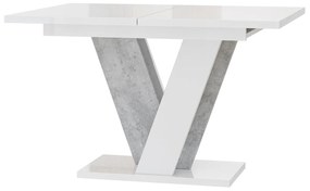 Jedálenský stôl Venag (lesk biely + kameň) (pre 4 až 6 osôb). Vlastná spoľahlivá doprava až k Vám domov. 1055271