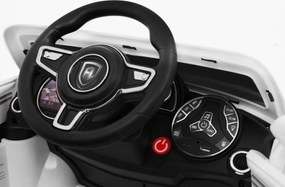 Ramiz Turbo-S batériové auto pre deti Biele + Diaľkové ovládanie + Pomalý štart + EVA kolesá + MP3 rádio