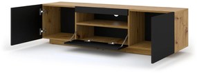 TV stolík/skrinka Aurinko 150 (dub artisan + matná čierna). Vlastná spoľahlivá doprava až k Vám domov. 1083422
