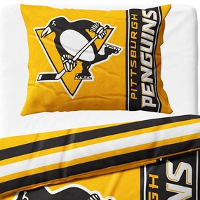 Mikroplyšové posteľné obliečky NHL Pittsburgh Penguins - 70 x 90 cm + 140 x 200 cm