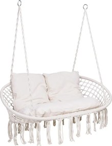 Závesné kreslo LAGOS s vankúšmi, sivé