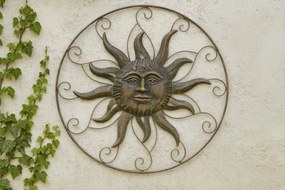 Kovová nástenná dekorácia slnko 50 cm