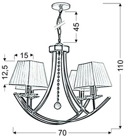 Candellux VALinenCIA Luster 4X40W E14 Patina 70X110 34-84555