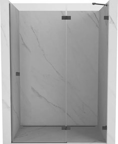 Mexen, Mexen Lunar pravé otočné sprchové dvere 130 cm, priehľadné, pištoľovo šedé kartáčované - 834-130-000-66-00-P