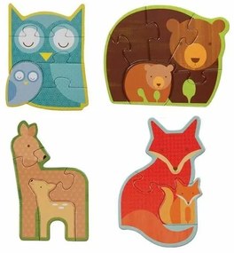 Petit Collage Prvé puzzle lesné zvieratká