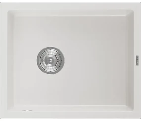 Mexen Pedro granitový jednokomorový drez 560 x 460 mm, biela- 6508561000-20