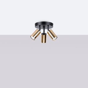 Sollux SL.1385 - Bodové svietidlo WINX 3xGU10/10W/230V čierna/zlatá