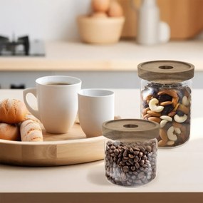 Orion Dóza na potraviny, sklenená, s akáciovým vekom BOROSIL, 0,97L