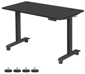 Výškovo nastaviteľný písací stôl, elektrický, 71-117x140x70cm, čierny