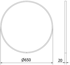 Mexen Loft, okrúhle kúpeľňové zrkadlo 65 cm, farba rámu zlatá lesklá, 9850-065-065-000-50