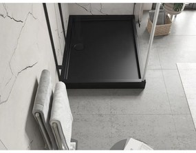 Mexen Flow+, obdĺžniková sprchová vanička 90 x 80 cm, čierna matná, 46R708090H