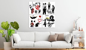Artgeist Obraz - Banksy World (4 Parts) Veľkosť: 40x40, Verzia: Premium Print