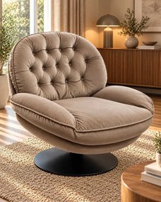LuxuryForm DESIGN Relaxačné otočné kreslo LUNA - latte