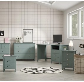 Detský nočný stolík z borovicového dreva v petrolejovomodrej farbe Max - Marckeric