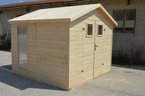 domceknazahradu.sk - Drevený domček ROSA - Premium, farba natur, (2,7 × 2,7 m), S_ROSA2