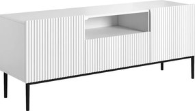 TV stolík Nicole 150 cm s otvorenou policou - biely mat / čierna