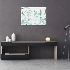 Sklenený obraz - Lúka vektor (70x50 cm)