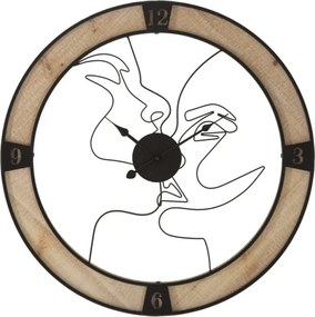 Nástenné hodiny Couple 60 cm čierne/hnedé