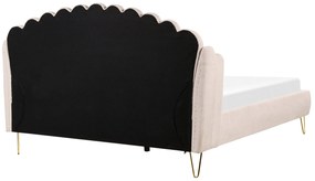Čalúnená posteľ 180 x 200 cm béžová AMBILLOU Beliani
