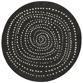 Čierny vonkajší koberec NORTHRUGS Bali, ø 140 cm