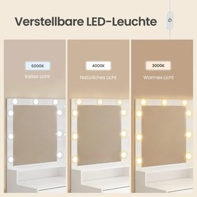 Toaletný stolík s LED zrkadlom RDT242WB01