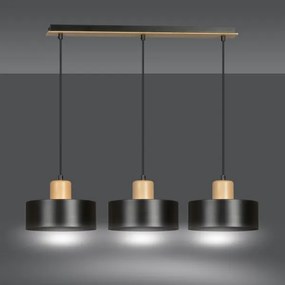 Luster na lanku TORIN 3xE27/15W/230V čierna