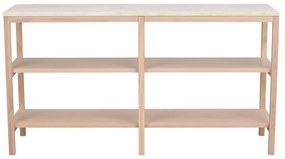 Biely konzolový stolík s doskou z kameňa 140x40 cm Orwel - Rowico