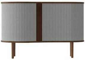 Sivo-hnedá nízka komoda v dekore duba s posuvnými dverami 100x67 cm Audacious – UMAGE