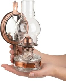 Brilagi - Petrolejová lampa so zrkadlom MERLIN medená/patina