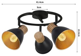 Brilagi - Bodové svietidlo ODENSE 3xE14/10W/230V kaučukovník/čierna