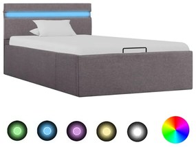 Hydraulický posteľný rám+úložný priestor, LED, látka 100x200 cm