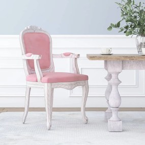 Jedálenská stolička ružová 62x59,5x100,5 cm zamat 344462