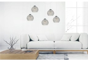 Závesné svietidlo Crystal Spider, 5x strieborné krištáľové tienidlo, (chrómové uchytenie), w