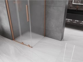 Mexen Velar, sprchový kút s posuvnými dverami 110 x 110 cm, 8mm sklo námraza, medená matná, 871-110-110-31-65