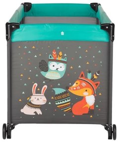 PETITE&MARS - Cestovná postieľka KOOT-FOX tyrkysová