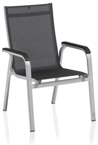 Basic+ Premium D záhradná jedálenská stolička strieborná