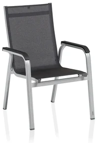 Basic+ Premium D záhradná jedálenská stolička strieborná