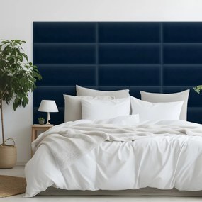 Zamatový čalúnený panel - Obdĺžnik - 80x20cm Farba: Námornícka modrá
