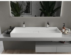 Mexen Ava, umývadlo na dosku z konglomerátu 2/O 120 x 46 cm, biela, 23011202