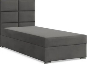 Čalúnená posteľ CALVI Velvet 90×200 cm sivá