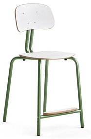 Školská stolička YNGVE, so 4 nohami, zelená, biela, V 610 mm