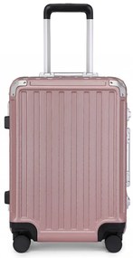 Konofactory Zlato-ružový prémiový široký kufor s hliníkovým rámom "Alfa" - M (35l)