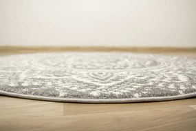 Koberec Lima G757A mandala, krémový / sivý kruh
