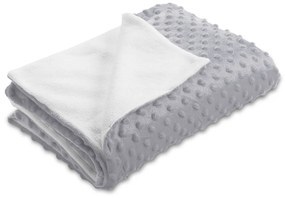 Biante Detská obojstranná deka Minky bodky/Polar MKP-048 Sivá 75x100 cm