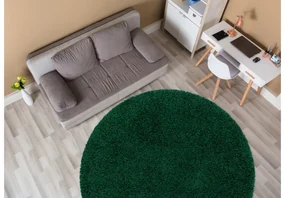 Okrúhly koberec SOFFI shaggy 5cm  tmavo zelený