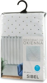 ZÁCLONA NA KRÚŽKOCH SIBEL 300X160 CM BIELA