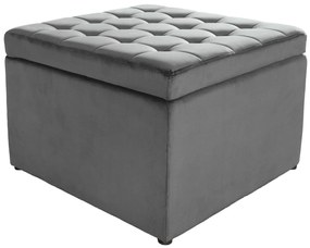 Taburetka moderná baroková 60cm zamatovo šedá