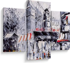 Obraz - Ulica v Paríži, olejomaľba (90x60 cm)